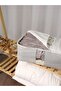Washable Cotton Home Sweet Home Written Gray Fish Back Gold Organizer Bag 21x28x52cm D68 - 3