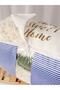 Washable Cotton Home Sweet Home Written Blue Top Line Gold Writing Organizer Bag 21x28x52cm D63 - 3