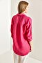 Women's Fuchsia Sequin Palette Embroidered Linen Ayrobin Shirt 40821015 - 5