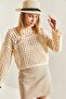 Women's Stone Seasonal Openwork Knitwear Sweater 40831028 - 5