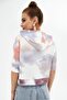 Women's Salmon Hooded Batik Patterned Crop T-Shirt P21s201-10901 - 4