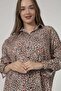 Women's Oversize Leopard Patterned Shirt Ptty20s-o203 - 3