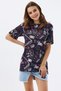 Women's Printed Slit Short Sleeve T-Shirt Y20s110-3124-3 - 2