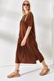 Women's Bitter Brown Side Slit Oversize Dress ELB-19001880