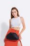 Black Women's Satin Fabric Chain Shoulder Bag - 5