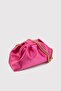 Fuchsia Women's Satin Fabric Chain Shoulder Bag - 3