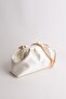 Cream Women's Satin Fabric Chain Shoulder Bag - 4