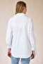 Women's White Oversized Long Basic Shirt - 5