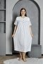 100% Cotton Combed Cotton Short Sleeve Plus Size Mother's Nightgown 160