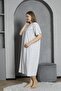 100% Cotton Combed Cotton Short Sleeve Plus Size Mother's Nightgown 160 - 4