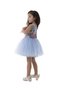 Girl's Blue Dress with Tutu Skirt Graduation Special Day Birthday Henna Wedding Party - 4