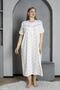 100% Cotton Combed Cotton Short Sleeve Plus Size Mother's Nightgown 140 - 2