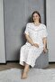 100% Cotton Combed Cotton Short Sleeve Plus Size Mother's Nightgown 140 - 6