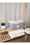 Washable Cotton Home Sweet Home Written Blue Top Line Gold Writing Organizer Bag 21x28x52cm D63 - 2