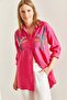 Women's Fuchsia Sequin Palette Embroidered Linen Ayrobin Shirt 40821015 - 3