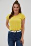 Women's Yellow Basic Short Sleeve T-Shirt P21s201-2196 - 3