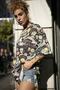 Women's Printed Slit Short Sleeve T-Shirt Y20s110-3124 - 4