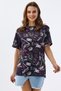 Women's Printed Slit Short Sleeve T-Shirt Y20s110-3124-3