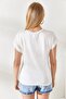 Women's Ecru Furry Printed T-shirt TSH-19000125 - 6