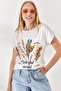 Women's Ecru Furry Printed T-shirt TSH-19000125 - 5
