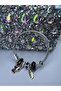 Silver Steel Bracelet with Black Bead and Cat Figure - 2