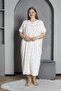 100% Cotton Combed Cotton Short Sleeve Plus Size Mother's Nightgown 140 - 2
