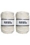 4 mm 500 Gr X 2 Pieces Cotton Rope - Rope Ecru 3 Twist
