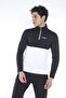 Men's Navy Blue White Diving Fabric Half Zip Slim Fit Tracksuit Set - 6