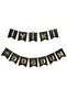 Cardboard Text Gilded Black on Gold Happy Birthday - 2
