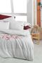 Serra Gray Double 100% Cotton Fancy Poplin Duvet Cover Set - 4