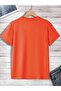 Unisex Orange Brooklyn Printed Crew Neck Oversize T-Shirt - 2