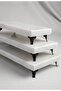 Presentation Copper Set of 3 Real Marble Cake Presentation, Metal Profile Leg - 5