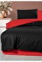 Red Black Single Duvet Cover Set - Comfortable 100% Cotton - 2