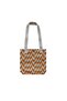 -Eco-Friendly- Canvas Shoulder Bag - Light Yellow - Geometric Patterned