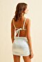 Satin Ruched Mint Green Beach Skirt - 4