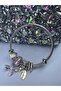 Model Silver Steel Bracelet with Pink Butterfly Figure - 2