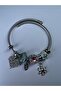 Model Silver Steel Bracelet with Flower Figure