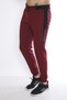 Men's Burgundy Patterned Fabric Pockets Zippered Elastic Leg Sweatpants - 6