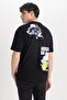 Comfort Fit Crew Neck Back Printed 100% Cotton T-Shirt
