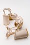 Lello Beige Satin Women's Heeled Shoes - 5