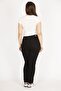 Women's Black Large Size Lycra 5 Pocket Jeans 65n36125 - 4