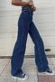 Power Lycra Gold Allstar Ikon Dark Blue Loose Jeans Super High Trousers Lycra Palazzofrango - 3