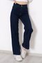 Gold Ikon 90's Navy Blue Lycra Super High Waist Palazzo Loose Jean Trousers Frango - 4