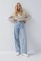 Serenay 90's Blue Snow Wash Lycra Super High Waist Loose Jeans Palazzo Trousersfrango