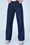 Jean Navy Blue Lycra Wide Leg Jeans - Loose Wide Leg Jeans (super High)frango - 3