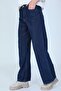 Jean Navy Blue Lycra Wide Leg Jeans - Loose Wide Leg Jeans (super High)frango - 4