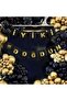Cardboard Text Gilded Black on Gold Happy Birthday - 4