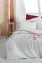 Serra Gray Double 100% Cotton Fancy Poplin Duvet Cover Set - 3
