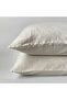 غطاء وسادة متعدد الموسلين مكون من قطعتين 100% قطن عضوي، 50x70 سم (أبيض فاتح)