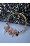 Model Gold Steel Bracelet with Pink Moon Figure - 2